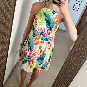 Hyfve Tropical Print Backless Skater Dress - MEDIUM